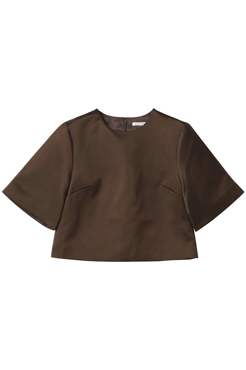 【バイ マレーネ ビルガー/BY MALENE BIRGER】のHANIA クロップドトップス インテリア・キッズ・メンズ・レディースファッション・服の通販 founy(ファニー) 　ファッション　Fashion　レディースファッション　Fashion for Women　トップス・カットソー　Cut & Sew Tops　シャツ・ブラウス・オフィスカジュアル　Elegant Blouses & Button-Ups　ロングTシャツ・Tシャツ　Longline T-Shirts & Tees　カットソー・ベーシックTシャツ　Cut-and-Sewn Tops / Stretch Tees & Basics　ショート　Short, Short Length　シンプル　Simple, Minimal　スリーブ　Sleeve, Long Sleeve / Short Sleeve　バランス　Balance, Style Balance　フレア　Flare, Flared　ボトム　Bottoms, Lower Wear　ワイド　Wide, Wide Fit　ダークマホガニー|ID: prp329100004369591 ipo3291000000032879123