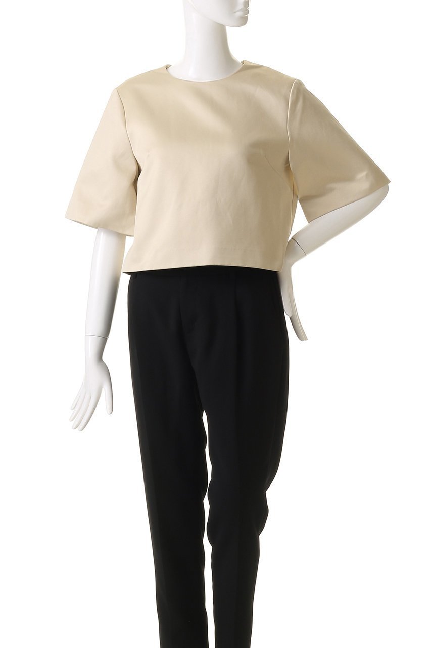 【バイ マレーネ ビルガー/BY MALENE BIRGER】のHANIA クロップドトップス 人気、トレンドファッション・服の通販 founy(ファニー) 　ファッション　Fashion　レディースファッション　Fashion for Women　トップス・カットソー　Cut & Sew Tops　シャツ・ブラウス・オフィスカジュアル　Elegant Blouses & Button-Ups　ロングTシャツ・Tシャツ　Longline T-Shirts & Tees　カットソー・ベーシックTシャツ　Cut-and-Sewn Tops / Stretch Tees & Basics　ショート　Short, Short Length　シンプル　Simple, Minimal　スリーブ　Sleeve, Long Sleeve / Short Sleeve　バランス　Balance, Style Balance　フレア　Flare, Flared　ボトム　Bottoms, Lower Wear　ワイド　Wide, Wide Fit　other-2|ID: prp329100004369591 ipo3291000000032879128