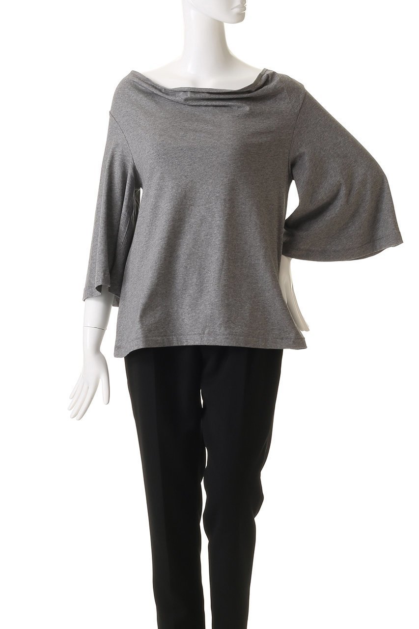 【バイ マレーネ ビルガー/BY MALENE BIRGER】のBRYAR ジャージートップス 人気、トレンドファッション・服の通販 founy(ファニー) 　ファッション　Fashion　レディースファッション　Fashion for Women　トップス・カットソー　Cut & Sew Tops　シャツ・ブラウス・オフィスカジュアル　Elegant Blouses & Button-Ups　ロングTシャツ・Tシャツ　Longline T-Shirts & Tees　カットソー・ベーシックTシャツ　Cut-and-Sewn Tops / Stretch Tees & Basics　とろみ　Fluid, Flowy Fabric　ショート　Short, Short Length　スリーブ　Sleeve, Long Sleeve / Short Sleeve　デコルテ　Décolleté, Neckline　ドレープ　Drape, Draping Fabric　ワイド　Wide, Wide Fit　エレガント 上品　Elegant　other-2|ID: prp329100004369597 ipo3291000000032843023