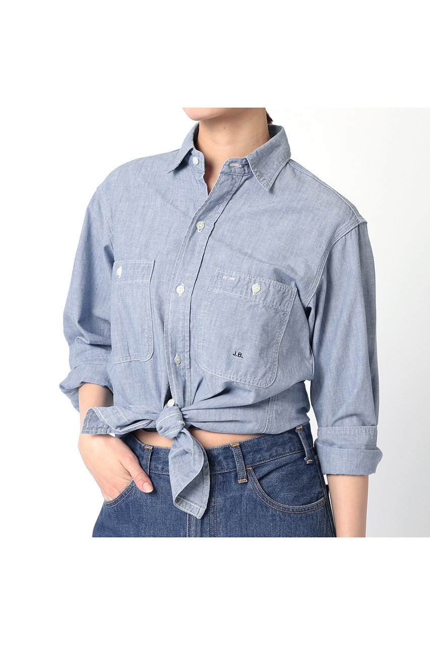 【ジェービーアタイア/J.B. ATTIRE】のRIVIERA CHAMBRAY SHIRT 人気、トレンドファッション・服の通販 founy(ファニー) 　ファッション　Fashion　レディースファッション　Fashion for Women　トップス・カットソー　Cut & Sew Tops　シャツ・ブラウス・オフィスカジュアル　Elegant Blouses & Button-Ups　おすすめ　Recommended / Our Picks　シャンブレー　Chambray, Denim-Like Fabric　スリーブ　Sleeve, Long Sleeve / Short Sleeve　ダブル　Double, Double-Breasted　デニム　Denim, Jeans Material　トリプル　Triple, Three Layers　フレンチ　French, French Style　メンズ　Men's, Menswear　ロング　Long, Long-Length　ワーク　Workwear, Utility Style　定番　Standard, Basic Item　other-5|ID: prp329100004369610 ipo3291000000035474543