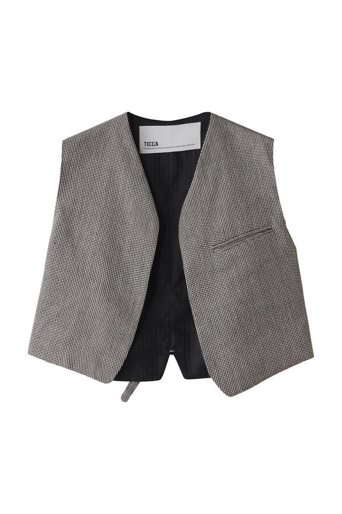 【ティッカ/TICCA】のハウンドトゥースベスト インテリア・キッズ・メンズ・レディースファッション・服の通販 founy(ファニー) https://founy.com/ ファッション Fashion レディースファッション WOMEN アウター Coat Outerwear ジャケット Jackets おすすめ Recommend カッティング Cutting カットソー Cut And Sew コンパクト Compact シンプル Simple ジャケット Jacket セットアップ Set Up ハウンドトゥース Houndstooth バランス Balance ベスト Vest メンズ Mens リネン Linen ワイド Wide ヴィンテージ Vintage エレガント 上品 Elegant |ID: prp329100004372492 ipo3291000000030558012