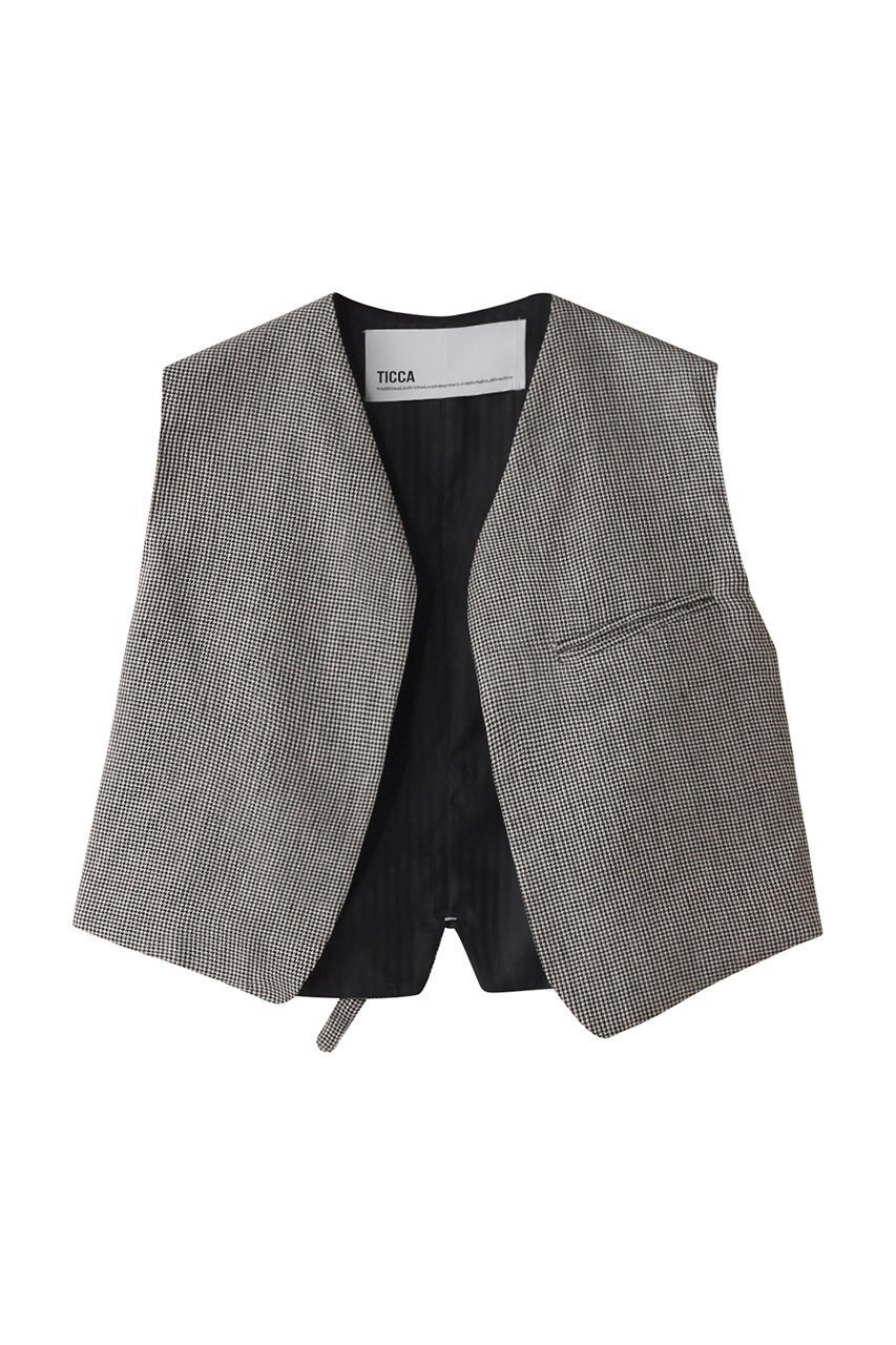 【ティッカ/TICCA】のハウンドトゥースベスト 人気、トレンドファッション・服の通販 founy(ファニー) 　ファッション　Fashion　レディースファッション　Fashion for Women　アウター　Coat / Outerwear Collection　レディースジャケット・軽アウター　Jackets　おすすめ　Recommended / Our Picks　カッティング　Cutting Detail　カットソー　Cut and Sewn Top　コンパクト　Compact, Small Size　シンプル　Simple, Minimal　ジャケット　Jacket, Outerwear　セットアップ　Set-Up, Coordinated Outfit　ハウンドトゥース　Houndstooth, Dogtooth Check　バランス　Balance, Style Balance　ベスト　Vest, Waistcoat　メンズ　Men's, Menswear　リネン　Linen, Linen Fabric　ワイド　Wide, Wide Fit　ヴィンテージ　Vintage Style　エレガント 上品　Elegant　 other-1|ID: prp329100004372492 ipo3291000000032962847