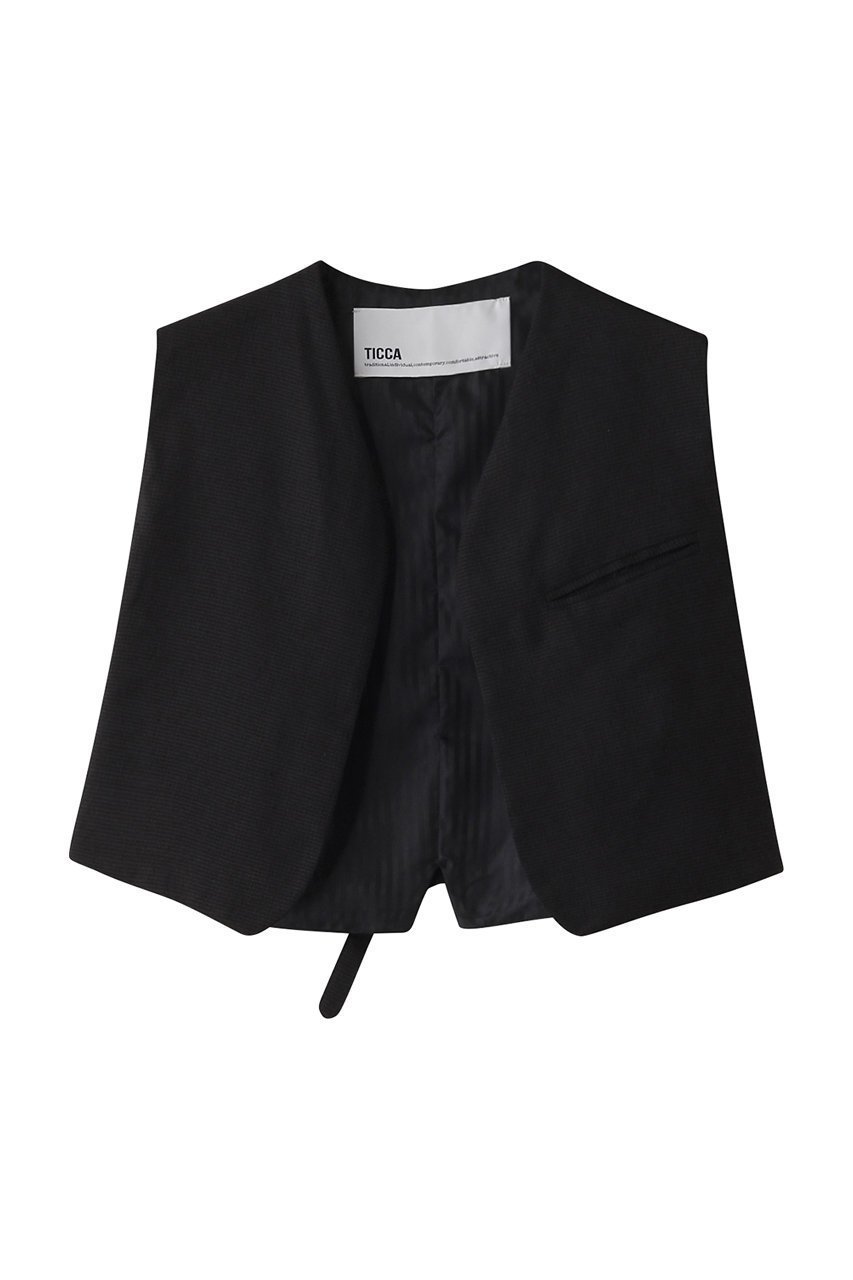 【ティッカ/TICCA】のハウンドトゥースベスト インテリア・キッズ・メンズ・レディースファッション・服の通販 founy(ファニー) 　ファッション　Fashion　レディースファッション　Fashion for Women　アウター　Coat / Outerwear Collection　レディースジャケット・軽アウター　Jackets　おすすめ　Recommended / Our Picks　カッティング　Cutting Detail　カットソー　Cut and Sewn Top　コンパクト　Compact, Small Size　シンプル　Simple, Minimal　ジャケット　Jacket, Outerwear　セットアップ　Set-Up, Coordinated Outfit　ハウンドトゥース　Houndstooth, Dogtooth Check　バランス　Balance, Style Balance　ベスト　Vest, Waistcoat　メンズ　Men's, Menswear　リネン　Linen, Linen Fabric　ワイド　Wide, Wide Fit　ヴィンテージ　Vintage Style　エレガント 上品　Elegant　ブラックチェック|ID: prp329100004372492 ipo3291000000032962855