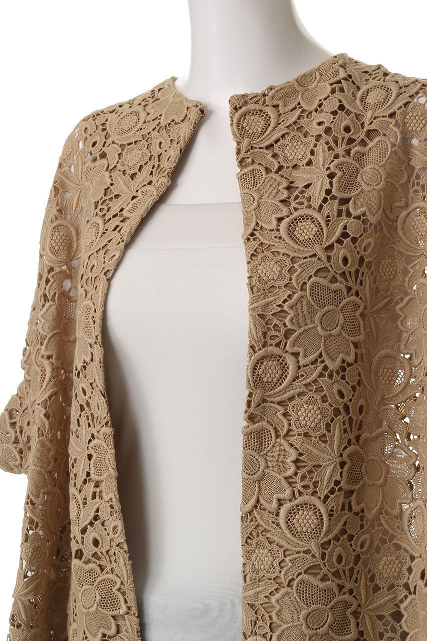 【オブリオ/AUBRIOT】のフラワーレース トッパーコート 人気、トレンドファッション・服の通販 founy(ファニー) 　ファッション　Fashion　レディースファッション　Fashion for Women　アウター　Coat / Outerwear Collection　コート・ロングコート・ピーコート　Long Coats, Peacoats & More　ケミカル　Chemical, Chemical Wash　コンパクト　Compact, Small Size　ショート　Short, Short Length　スリーブ　Sleeve, Long Sleeve / Short Sleeve　トッパー　Topper, Light Cardigan　フォルム　Silhouette, Form　フラワー　Flower, Floral　モダン　Modern, Contemporary　モチーフ　Motif, Design Theme　レース　Lace, Lace Fabric　再入荷　Restock / Back in Stock　other-5|ID: prp329100004372512 ipo3291000000035931814