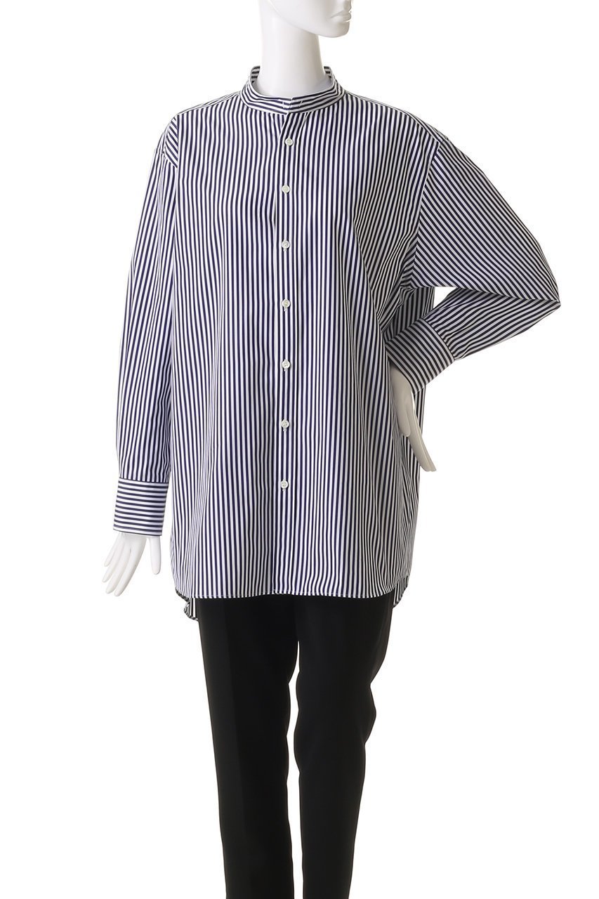 【オブリオ/AUBRIOT】のファインブロード バンドカラーシャツ 人気、トレンドファッション・服の通販 founy(ファニー) 　ファッション　Fashion　レディースファッション　Fashion for Women　トップス・カットソー　Cut & Sew Tops　シャツ・ブラウス・オフィスカジュアル　Elegant Blouses & Button-Ups　なめらか　Smooth, Silky Texture　シンプル　Simple, Minimal　スリーブ　Sleeve, Long Sleeve / Short Sleeve　ドレープ　Drape, Draping Fabric　ベーシック　Basic, Essential　メンズ　Men's, Menswear　ロング　Long, Long-Length　エレガント 上品　Elegant　定番　Standard, Basic Item　other-2|ID: prp329100004372514 ipo3291000000035822863