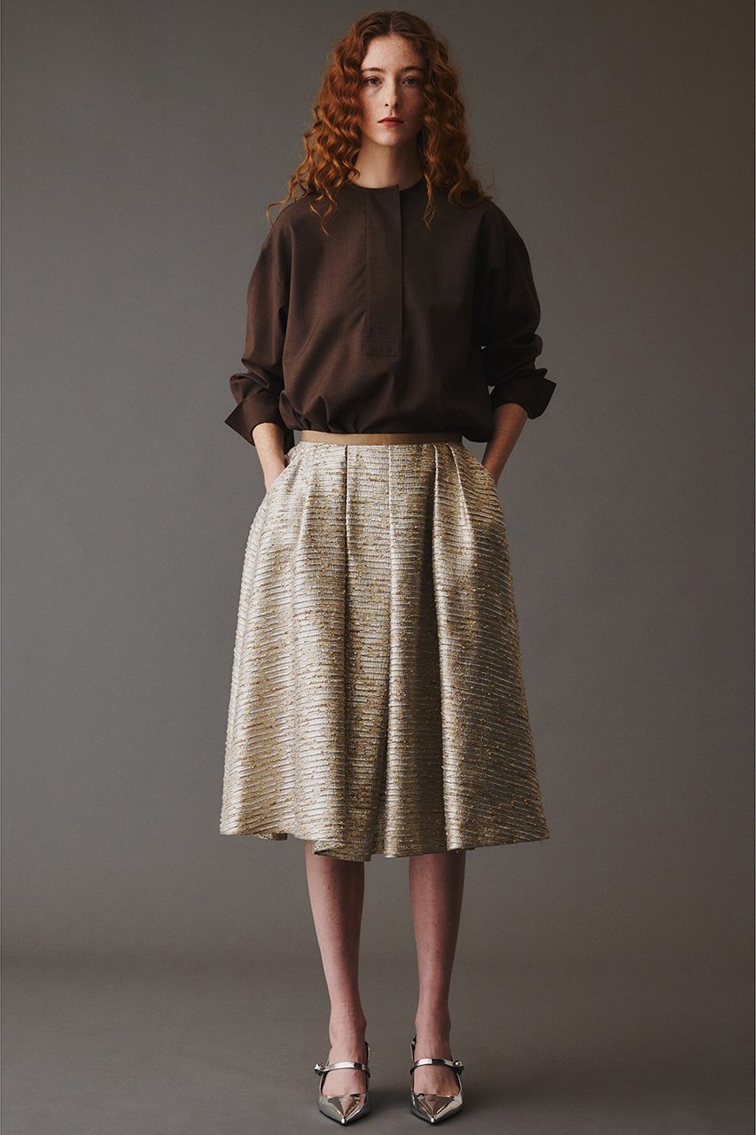 【オブリオ/AUBRIOT】のタックジュエルスカート 人気、トレンドファッション・服の通販 founy(ファニー) 　ファッション　Fashion　レディースファッション　Fashion for Women　スカート　Skirts　クラシック　Classic, Timeless Style　シャイニー　Shiny, Glossy Finish　ジャカード／ジャガード　Jacquard, Woven Pattern　トレンド　Trend, Trending Now　ラグジュアリー　Luxury, Elegant　other-8|ID: prp329100004372520 ipo3291000000032825363