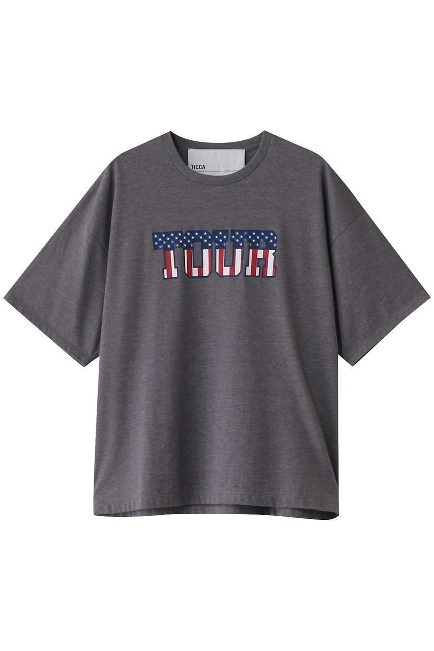 【ティッカ/TICCA】のTOURTシャツ インテリア・キッズ・メンズ・レディースファッション・服の通販 founy(ファニー) 　ファッション　Fashion　レディースファッション　Fashion for Women　トップス・カットソー　Cut & Sew Tops　シャツ・ブラウス・オフィスカジュアル　Elegant Blouses & Button-Ups　ロングTシャツ・Tシャツ　Longline T-Shirts & Tees　カットソー・ベーシックTシャツ　Cut-and-Sewn Tops / Stretch Tees & Basics　今季　This Season, Current Season　吸水　Absorbent, Quick-Dry　ショート　Short, Short Length　スリーブ　Sleeve, Long Sleeve / Short Sleeve　バランス　Balance, Style Balance　プリント　Print, Printed Pattern　モチーフ　Motif, Design Theme　リラックス　Relax, Relaxed Fit　小旅行　Short Trip　エレガント 上品　Elegant　チャコールグレー|ID: prp329100004372525 ipo3291000000032846001