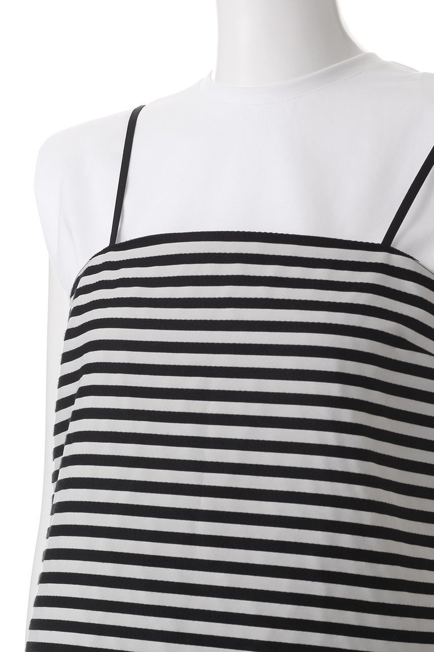 【ボーダーズ アット バルコニー/BORDERS at BALCONY】の2wayキャミレイヤードTシャツ 人気、トレンドファッション・服の通販 founy(ファニー) 　ファッション　Fashion　レディースファッション　Fashion for Women　トップス・カットソー　Cut & Sew Tops　キャミソール&ノースリーブ　Camisoles & Sleeveless Tops　シャツ・ブラウス・オフィスカジュアル　Elegant Blouses & Button-Ups　ロングTシャツ・Tシャツ　Longline T-Shirts & Tees　カットソー・ベーシックTシャツ　Cut-and-Sewn Tops / Stretch Tees & Basics　キャミソール　Camisole, Spaghetti Strap Top　ショート　Short, Short Length　シンプル　Simple, Minimal　スリーブ　Sleeve, Long Sleeve / Short Sleeve　デニム　Denim, Jeans Material　フォルム　Silhouette, Form　フレア　Flare, Flared　ラップ　Wrap, Wrap Design　other-5|ID: prp329100004372531 ipo3291000000032808305