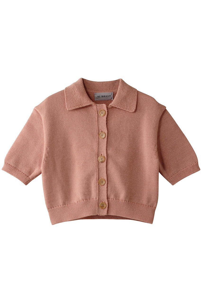 【オブリオ/AUBRIOT】のポロカラー クロップドカーディガン インテリア・キッズ・メンズ・レディースファッション・服の通販 founy(ファニー) 　ファッション　Fashion　レディースファッション　Fashion for Women　トップス・カットソー　Cut & Sew Tops　ニット　Knit Tops & Sweaters　カーディガン・羽織り　Layered Style Cardigans　カーディガン　Cardigan, Knitwear　クラシック　Classic, Timeless Style　コンパクト　Compact, Small Size　ヴィンテージ　Vintage Style　再入荷　Restock / Back in Stock　ライトピンク|ID: prp329100004372533 ipo3291000000032921584