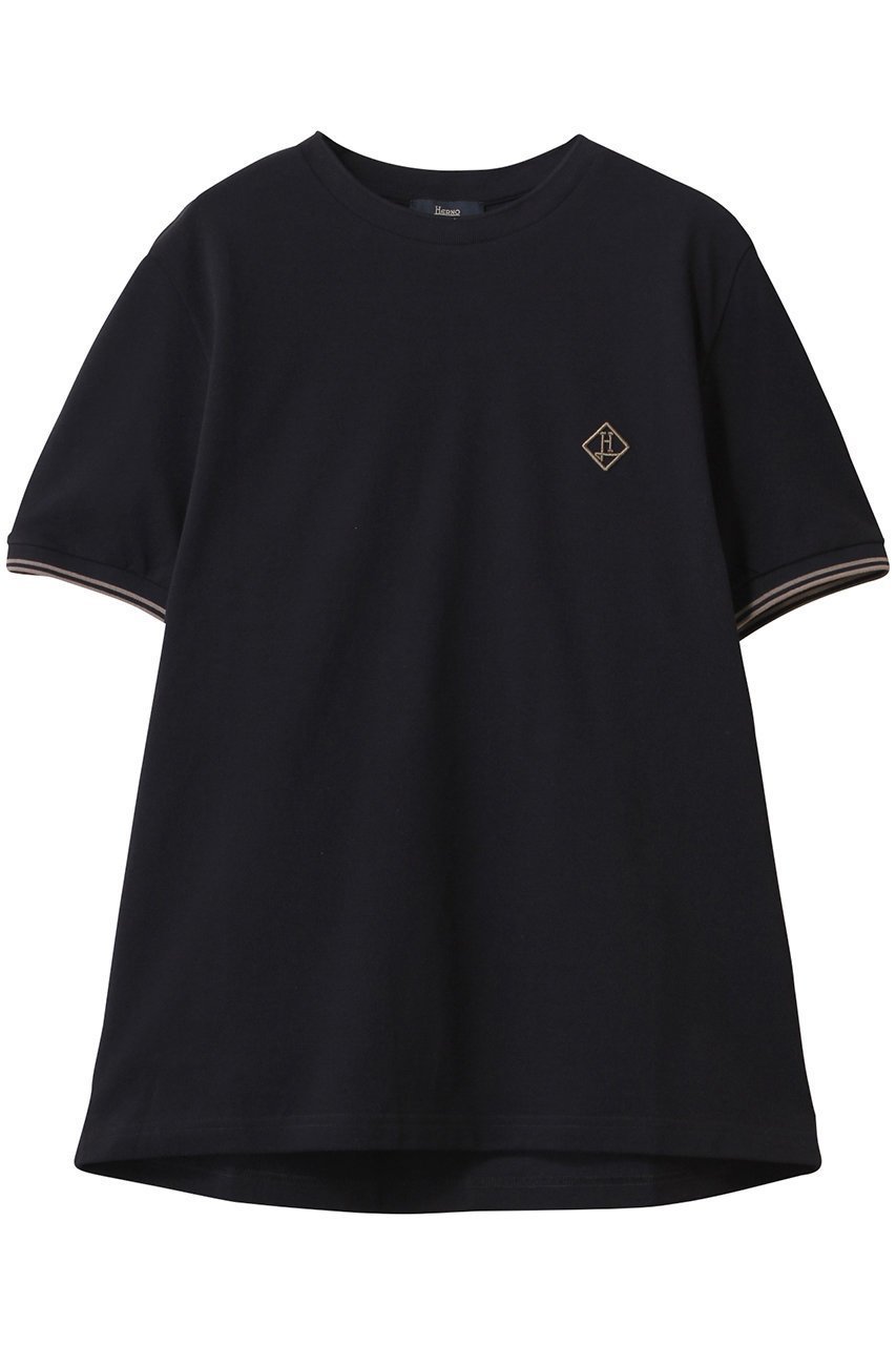 【ヘルノ/HERNO / MEN】の【MEN】刺しゅうワンポイントTシャツ インテリア・キッズ・メンズ・レディースファッション・服の通販 founy(ファニー) 　ファッション　Fashion　メンズファッション　Fashion for Men　トップス・カットソー　Cut & Sew Tops　メンズシャツ　Shirts　ショート　Short, Short Length　スリーブ　Sleeve, Long Sleeve / Short Sleeve　ベーシック　Basic, Essential　ボトム　Bottoms, Lower Wear　ワンポイント　One Point, Statement Accent　ネイビー|ID: prp329100004372550 ipo3291000000032877486