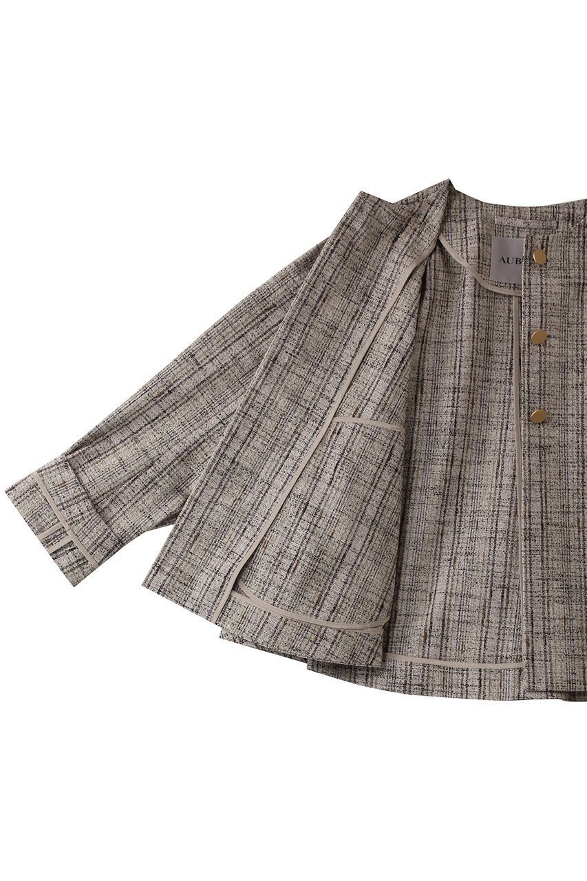 【オブリオ/AUBRIOT】のネップツイード フレアシルエットジャケット 人気、トレンドファッション・服の通販 founy(ファニー) ファッション Fashion レディースファッション Fashion for Women アウター Coat / Outerwear Collection レディースジャケット・軽アウター Jackets イタリア Italy クラシック Classic, Timeless Style シルク Silk, 100% Silk ジャケット Jacket, Outerwear ツイード/ツィード Choker, Choker Necklace ツイード Twill, Twill Weave ネップ Nepp, Slub Yarn ハンド Hand, Handmade フォルム Silhouette, Form フレア Flare, Flared メタル Metal, Metal Parts other-6|ID: prp329100004372557 ipo3291000000032956223