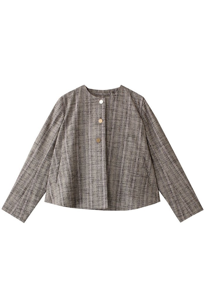 【オブリオ/AUBRIOT】のネップツイード フレアシルエットジャケット インテリア・キッズ・メンズ・レディースファッション・服の通販 founy(ファニー) https://founy.com/ ファッション Fashion レディースファッション Fashion for Women アウター Coat / Outerwear Collection レディースジャケット・軽アウター Jackets イタリア Italy クラシック Classic, Timeless Style シルク Silk, 100% Silk ジャケット Jacket, Outerwear ツイード／ツィード Choker, Choker Necklace ツイード Twill, Twill Weave ネップ Nepp, Slub Yarn ハンド Hand, Handmade フォルム Silhouette, Form フレア Flare, Flared メタル Metal, Metal Parts |ID: prp329100004372557 ipo3291000000036222713