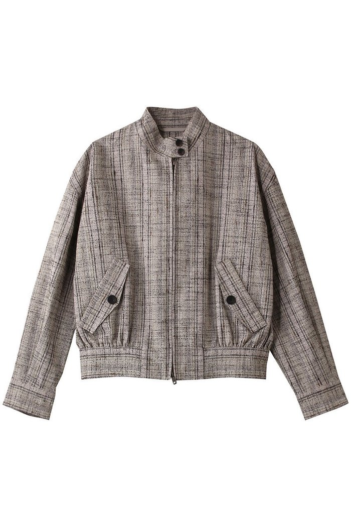 【オブリオ/AUBRIOT】のネップツイード スタンドカラーブルゾン インテリア・キッズ・メンズ・レディースファッション・服の通販 founy(ファニー) https://founy.com/ ファッション Fashion レディースファッション Fashion for Women アウター Coat / Outerwear Collection レディースジャケット・軽アウター Jackets ブルゾンジャケット・スポーティアウター Blouson Jackets イタリア Italy コンパクト Compact, Small Size シルク Silk, 100% Silk ジャケット Jacket, Outerwear スタンド Stand Collar, Upright Stand ツイード／ツィード Choker, Choker Necklace ツイード Twill, Twill Weave テクスチャー Texture, Textured Fabric ネップ Nepp, Slub Yarn ハンド Hand, Handmade フォルム Silhouette, Form フラップ Flap, Flap Pocket ブルゾン Blouson, Bomber Jacket ポケット Pocket, Pocket Detail |ID: prp329100004372558 ipo3291000000032965627