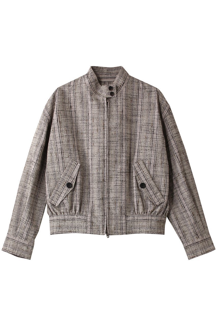 【オブリオ/AUBRIOT】のネップツイード スタンドカラーブルゾン インテリア・キッズ・メンズ・レディースファッション・服の通販 founy(ファニー) 　ファッション　Fashion　レディースファッション　Fashion for Women　アウター　Coat / Outerwear Collection　レディースジャケット・軽アウター　Jackets　ブルゾンジャケット・スポーティアウター　Blouson Jackets　イタリア　Italy　コンパクト　Compact, Small Size　シルク　Silk, 100% Silk　ジャケット　Jacket, Outerwear　スタンド　Stand Collar, Upright Stand　ツイード／ツィード　Choker, Choker Necklace　ツイード　Twill, Twill Weave　テクスチャー　Texture, Textured Fabric　ネップ　Nepp, Slub Yarn　ハンド　Hand, Handmade　フォルム　Silhouette, Form　フラップ　Flap, Flap Pocket　ブルゾン　Blouson, Bomber Jacket　ポケット　Pocket, Pocket Detail　ベージュ|ID: prp329100004372558 ipo3291000000035825710