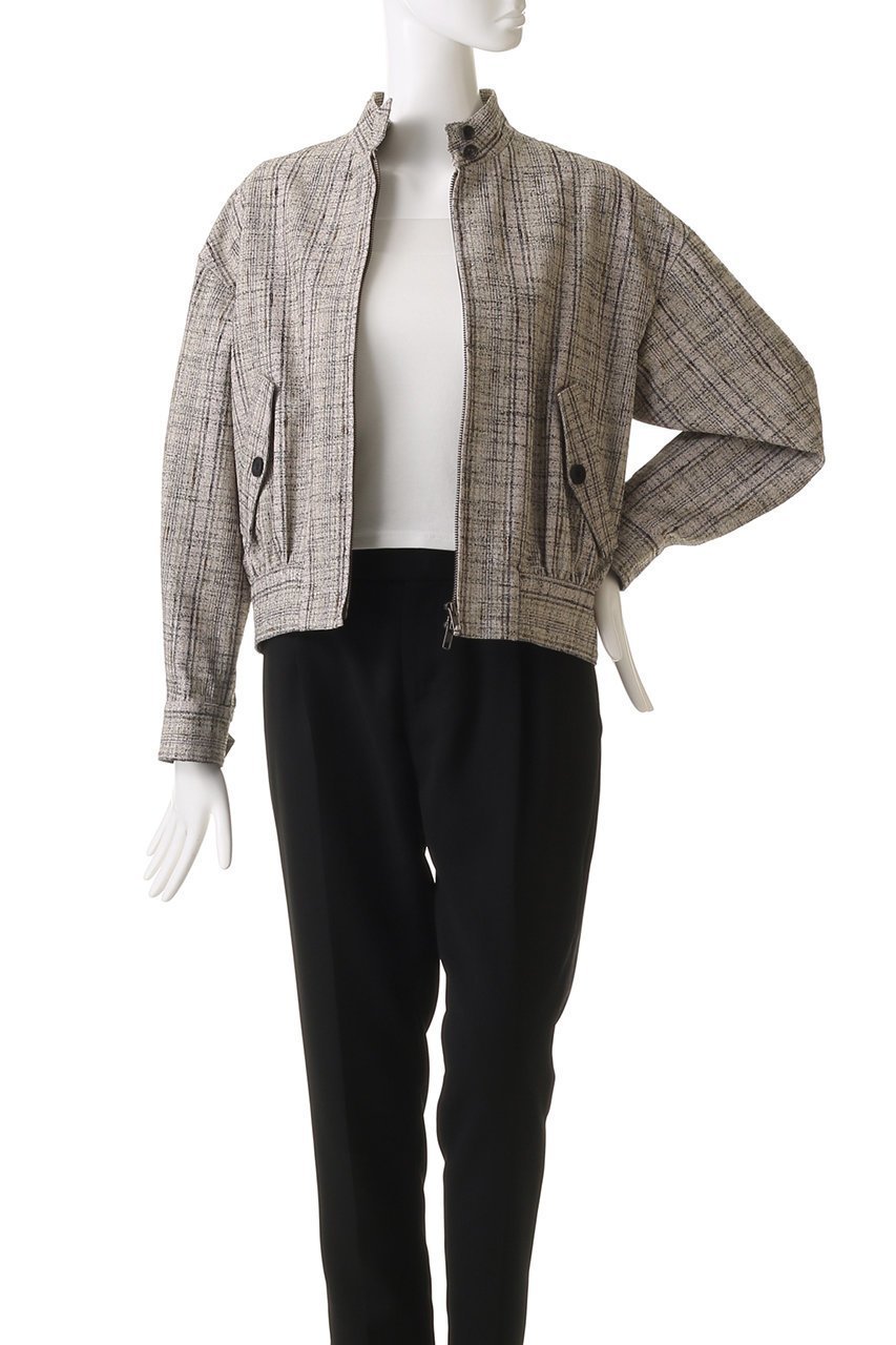 【オブリオ/AUBRIOT】のネップツイード スタンドカラーブルゾン 人気、トレンドファッション・服の通販 founy(ファニー) 　ファッション　Fashion　レディースファッション　Fashion for Women　アウター　Coat / Outerwear Collection　レディースジャケット・軽アウター　Jackets　ブルゾンジャケット・スポーティアウター　Blouson Jackets　イタリア　Italy　コンパクト　Compact, Small Size　シルク　Silk, 100% Silk　ジャケット　Jacket, Outerwear　スタンド　Stand Collar, Upright Stand　ツイード／ツィード　Choker, Choker Necklace　ツイード　Twill, Twill Weave　テクスチャー　Texture, Textured Fabric　ネップ　Nepp, Slub Yarn　ハンド　Hand, Handmade　フォルム　Silhouette, Form　フラップ　Flap, Flap Pocket　ブルゾン　Blouson, Bomber Jacket　ポケット　Pocket, Pocket Detail　other-7|ID: prp329100004372558 ipo3291000000035825720