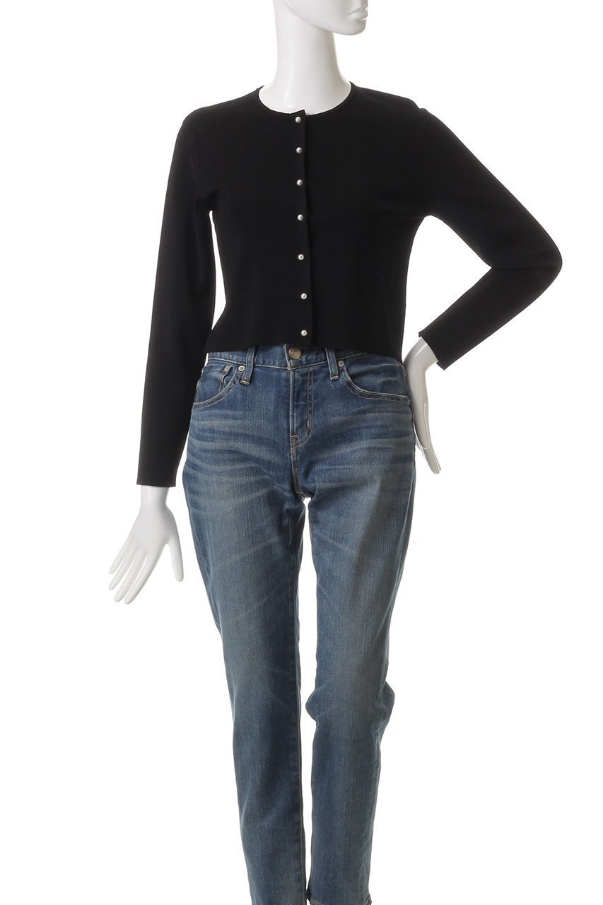 【マリリンムーン/MARILYN MOON】のブライトレーヨンパールカーディガン 人気、トレンドファッション・服の通販 founy(ファニー) 　ファッション　Fashion　レディースファッション　Fashion for Women　トップス・カットソー　Cut & Sew Tops　ニット　Knit Tops & Sweaters　カーディガン・羽織り　Layered Style Cardigans　カーディガン　Cardigan, Knitwear　クロップド　Cropped, Short Length　バランス　Balance, Style Balance　パール　Pearl, Pearl Accent　エレガント 上品　Elegant　other-2|ID: prp329100004372567 ipo3291000000035690815