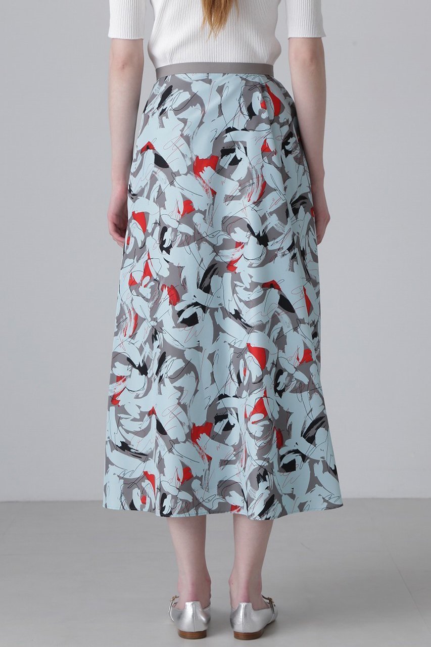 【アドーア/ADORE】のアブストラクトプリントスカート 人気、トレンドファッション・服の通販 founy(ファニー) 　ファッション　Fashion　レディースファッション　Fashion for Women　スカート　Skirts　ロングスカート　Long Skirts / Maxi & Midi Skirts　シンプル　Simple, Minimal　ドレープ　Drape, Draping Fabric　フレア　Flare, Flared　プリント　Print, Printed Pattern　ベーシック　Basic, Essential　モダン　Modern, Contemporary　ロング　Long, Long-Length　エレガント 上品　Elegant　再入荷　Restock / Back in Stock　無地　Plain, Solid Color　other-4|ID: prp329100004372573 ipo3291000000034989283