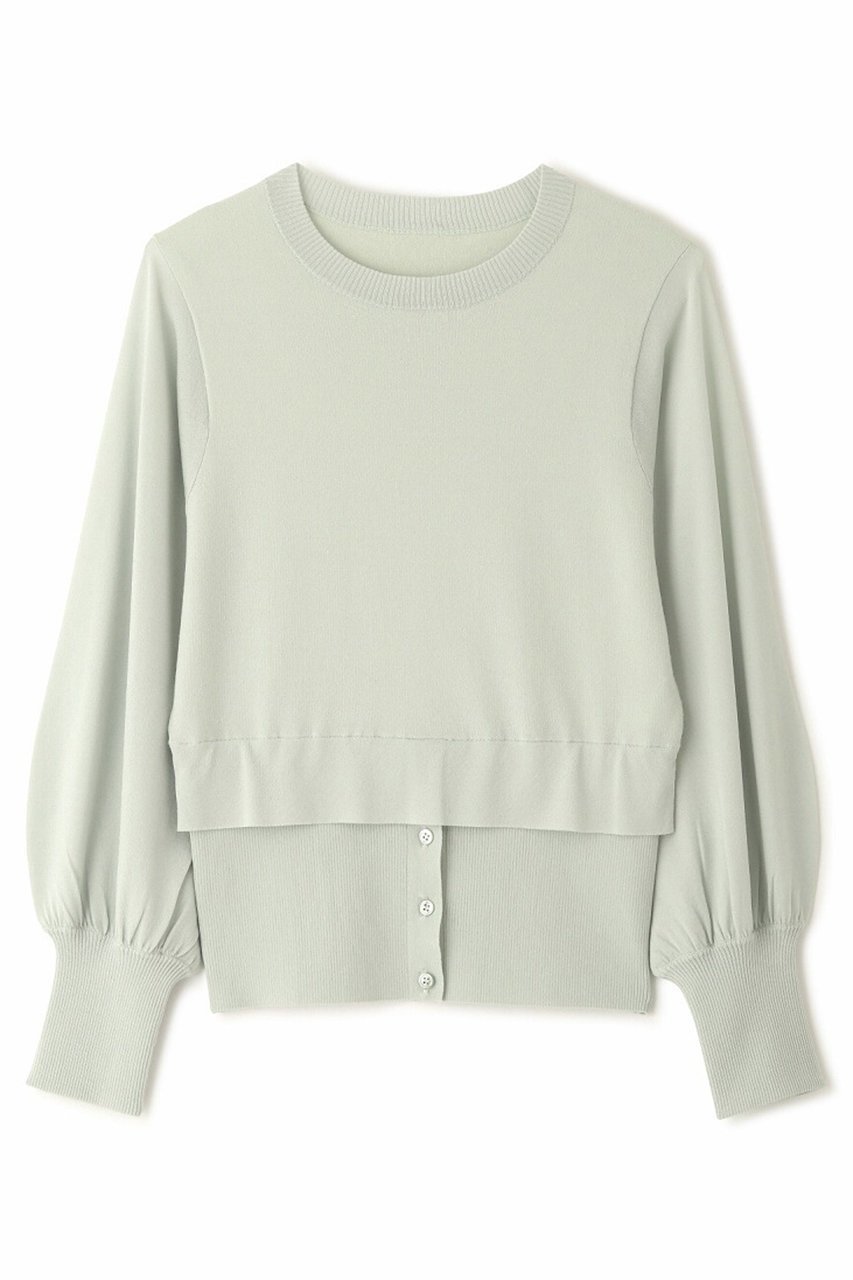 【アドーア/ADORE】のレイヤードヘムニット インテリア・キッズ・メンズ・レディースファッション・服の通販 founy(ファニー) 　ファッション　Fashion　レディースファッション　Fashion for Women　トップス・カットソー　Cut & Sew Tops　ニット　Knit Tops & Sweaters　カジュアルプルオーバー・ニットトップス　Pullovers & Knit Tops / Casual Pullovers　インナー　Innerwear　シンプル　Simple, Minimal　ブラウジング　Blouson Silhouette, Cinched Waist　ライトグリーン|ID: prp329100004372577 ipo3291000000032948082