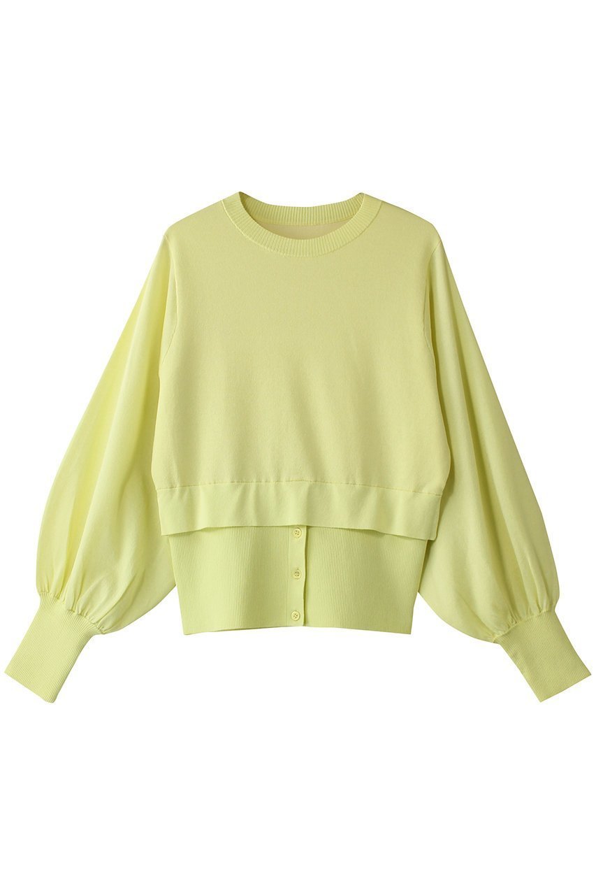 【アドーア/ADORE】のレイヤードヘムニット インテリア・キッズ・メンズ・レディースファッション・服の通販 founy(ファニー) 　ファッション　Fashion　レディースファッション　Fashion for Women　トップス・カットソー　Cut & Sew Tops　ニット　Knit Tops & Sweaters　カジュアルプルオーバー・ニットトップス　Pullovers & Knit Tops / Casual Pullovers　インナー　Innerwear　シンプル　Simple, Minimal　ブラウジング　Blouson Silhouette, Cinched Waist　イエロー|ID: prp329100004372577 ipo3291000000032948088