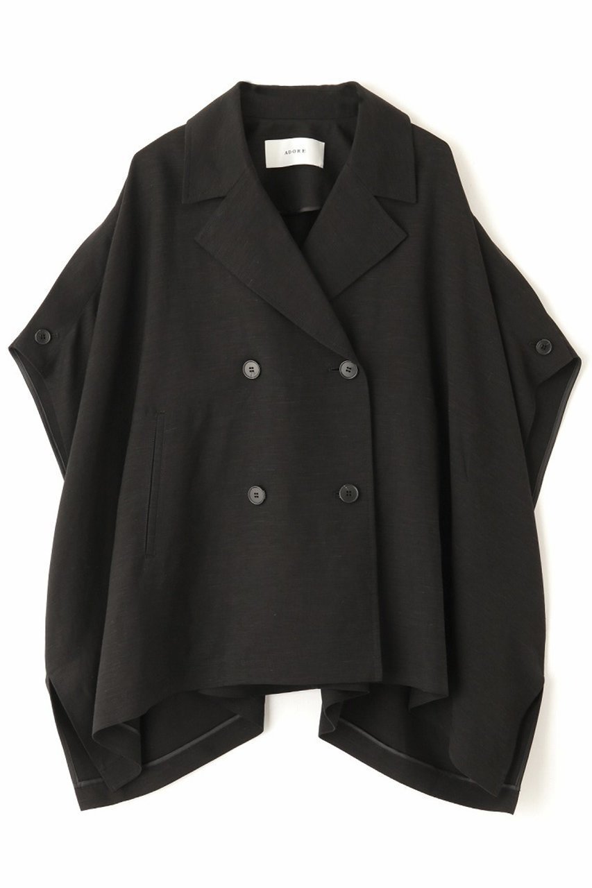 【アドーア/ADORE】のVLRハイブリッドクロスジャケット インテリア・キッズ・メンズ・レディースファッション・服の通販 founy(ファニー) 　ファッション　Fashion　レディースファッション　Fashion for Women　アウター　Coat / Outerwear Collection　レディースジャケット・軽アウター　Jackets　ジャケット　Jacket, Outerwear　ツイル　Twist, Twisted Detail　フォルム　Silhouette, Form　ポンチョ　Poncho, Cape Style　モダン　Modern, Contemporary　エレガント 上品　Elegant　ブラック|ID: prp329100004372579 ipo3291000000032989775