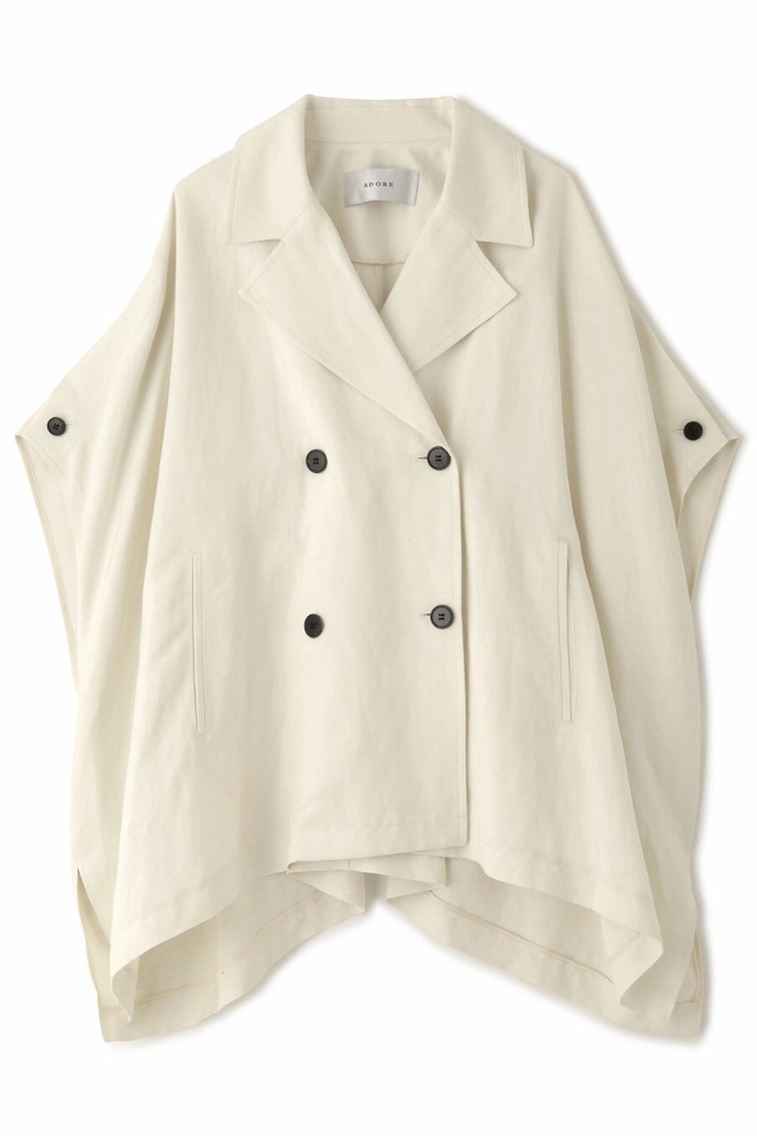 【アドーア/ADORE】のVLRハイブリッドクロスジャケット インテリア・キッズ・メンズ・レディースファッション・服の通販 founy(ファニー) 　ファッション　Fashion　レディースファッション　Fashion for Women　アウター　Coat / Outerwear Collection　レディースジャケット・軽アウター　Jackets　ジャケット　Jacket, Outerwear　ツイル　Twist, Twisted Detail　フォルム　Silhouette, Form　ポンチョ　Poncho, Cape Style　モダン　Modern, Contemporary　エレガント 上品　Elegant　ホワイト|ID: prp329100004372579 ipo3291000000032989776