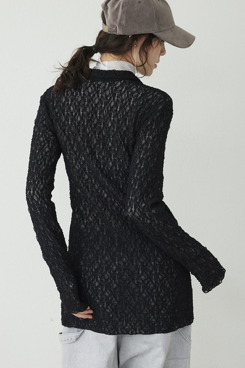 【ウィムガゼット/Whim Gazette】の【THE PAUSE】ストレッチレースシャツ 人気、トレンドファッション・服の通販 founy(ファニー) 　ファッション　Fashion　レディースファッション　Fashion for Women　トップス・カットソー　Cut & Sew Tops　シャツ・ブラウス・オフィスカジュアル　Elegant Blouses & Button-Ups　おすすめ　Recommended / Our Picks　インナー　Innerwear　ストレッチ　Stretch, Stretchy Fabric　スリーブ　Sleeve, Long Sleeve / Short Sleeve　ボトム　Bottoms, Lower Wear　レース　Lace, Lace Fabric　ロング　Long, Long-Length　透かし　Cut-Out, Lacework　other-4|ID: prp329100004372582 ipo3291000000032905800