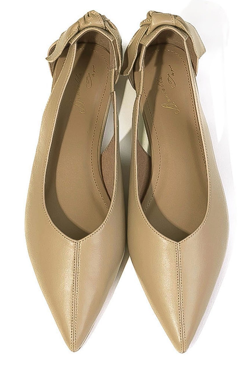 【ダニエラ アンド ジェマ/Daniella & GEMMA】のバックリボンポインテッドフラットパンプス インテリア・キッズ・メンズ・レディースファッション・服の通販 founy(ファニー) 　ファッション　Fashion　レディースファッション　Fashion for Women　クッション　Cushion, Throw Pillow　シューズ　Shoes, Footwear　シンプル　Simple, Minimal　フラット　Flat, Flat Shoes　リボン　Ribbon, Bow　ベージュ|ID: prp329100004372585 ipo3291000000035971128