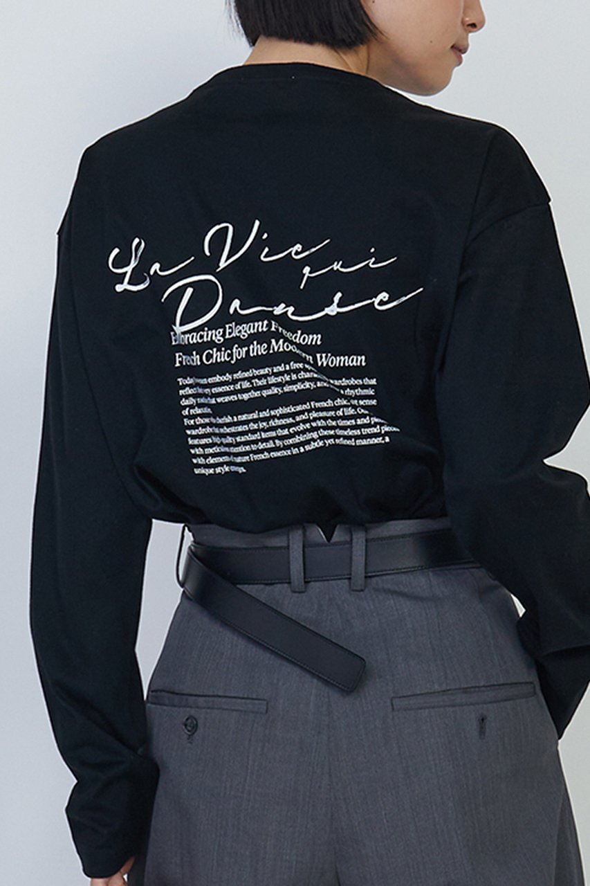 【プルミエ アロンディスモン/1er Arrondissement】のバックプリントロングTシャツ 人気、トレンドファッション・服の通販 founy(ファニー) 　ファッション　Fashion　レディースファッション　Fashion for Women　トップス・カットソー　Cut & Sew Tops　シャツ・ブラウス・オフィスカジュアル　Elegant Blouses & Button-Ups　ロングTシャツ・Tシャツ　Longline T-Shirts & Tees　カットソー・ベーシックTシャツ　Cut-and-Sewn Tops / Stretch Tees & Basics　カットソー　Cut and Sewn Top　スリーブ　Sleeve, Long Sleeve / Short Sleeve　プリント　Print, Printed Pattern　ルーズ　Loose, Oversized　ロング　Long, Long-Length　other-6|ID: prp329100004372589 ipo3291000000032877331