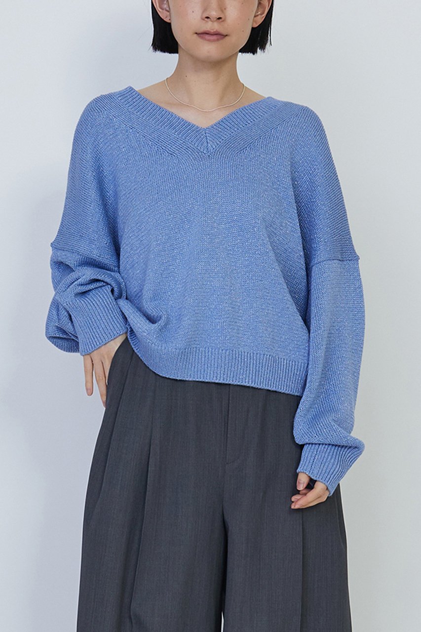 【プルミエ アロンディスモン/1er Arrondissement】のブライトニットVネックプルオーバー 人気、トレンドファッション・服の通販 founy(ファニー) 　ファッション　Fashion　レディースファッション　WOMEN　トップス・カットソー　Tops/Tshirt　ニット　Knit Tops　プルオーバー　Pullover　Vネック　V-Neck　シンプル　Simple　other-6|ID: prp329100004372590 ipo3291000000031336821