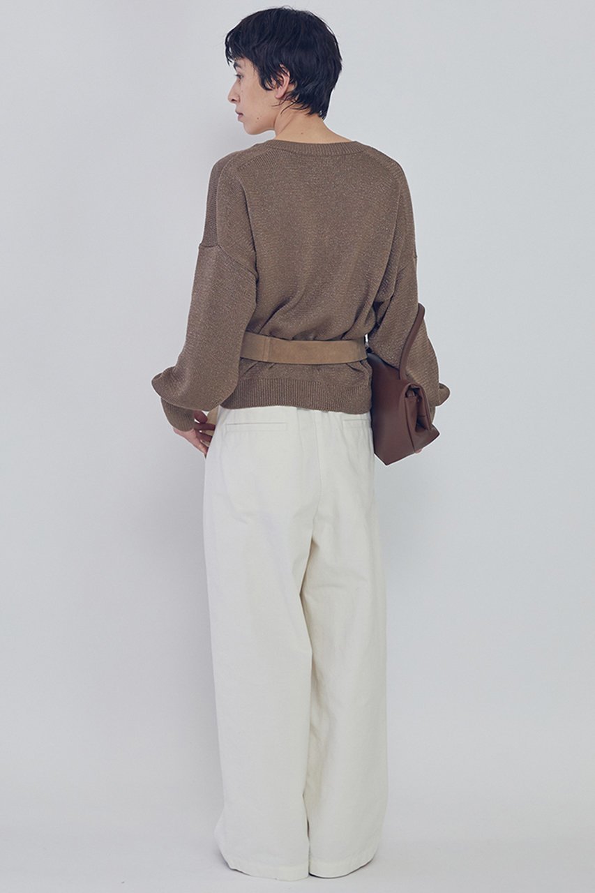 【プルミエ アロンディスモン/1er Arrondissement】のブライトニットVネックプルオーバー 人気、トレンドファッション・服の通販 founy(ファニー) 　ファッション　Fashion　レディースファッション　Fashion for Women　トップス・カットソー　Cut & Sew Tops　ニット　Knit Tops & Sweaters　カジュアルプルオーバー・ニットトップス　Pullovers & Knit Tops / Casual Pullovers　Vネックトップス　V-Neck Tops / V-Cut Neckline Shirts　2026年　2026　イタリア　Italy　フェミニン　Feminine, Girly　リネン　Linen, Linen Fabric　エレガント 上品　Elegant　夏　Summer　春　Spring　S/S・春夏　SS, Spring/Summer, Warm Season　other-5|ID: prp329100004372590 ipo3291000000035294009