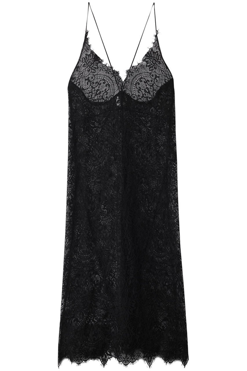 【プルミエ アロンディスモン/1er Arrondissement】のラッセルレースキャミドレス インテリア・キッズ・メンズ・レディースファッション・服の通販 founy(ファニー) 　ファッション　Fashion　レディースファッション　Fashion for Women　ワンピース　Dresses　フォーマル・パーティードレス・結婚式用ドレス　Elegant & Casual Dresses　チュニック　Tunic Tops & Dresses　おすすめ　Recommended / Our Picks　エレガント 上品　Elegant　チュニック　Tunic, Long Top　デニム　Denim, Jeans Material　ラッセル　Raschel, Raschel Lace　レース　Lace, Lace Fabric　ロング　Long, Long-Length　再入荷　Restock / Back in Stock　ブラック|ID: prp329100004372596 ipo3291000000032874912