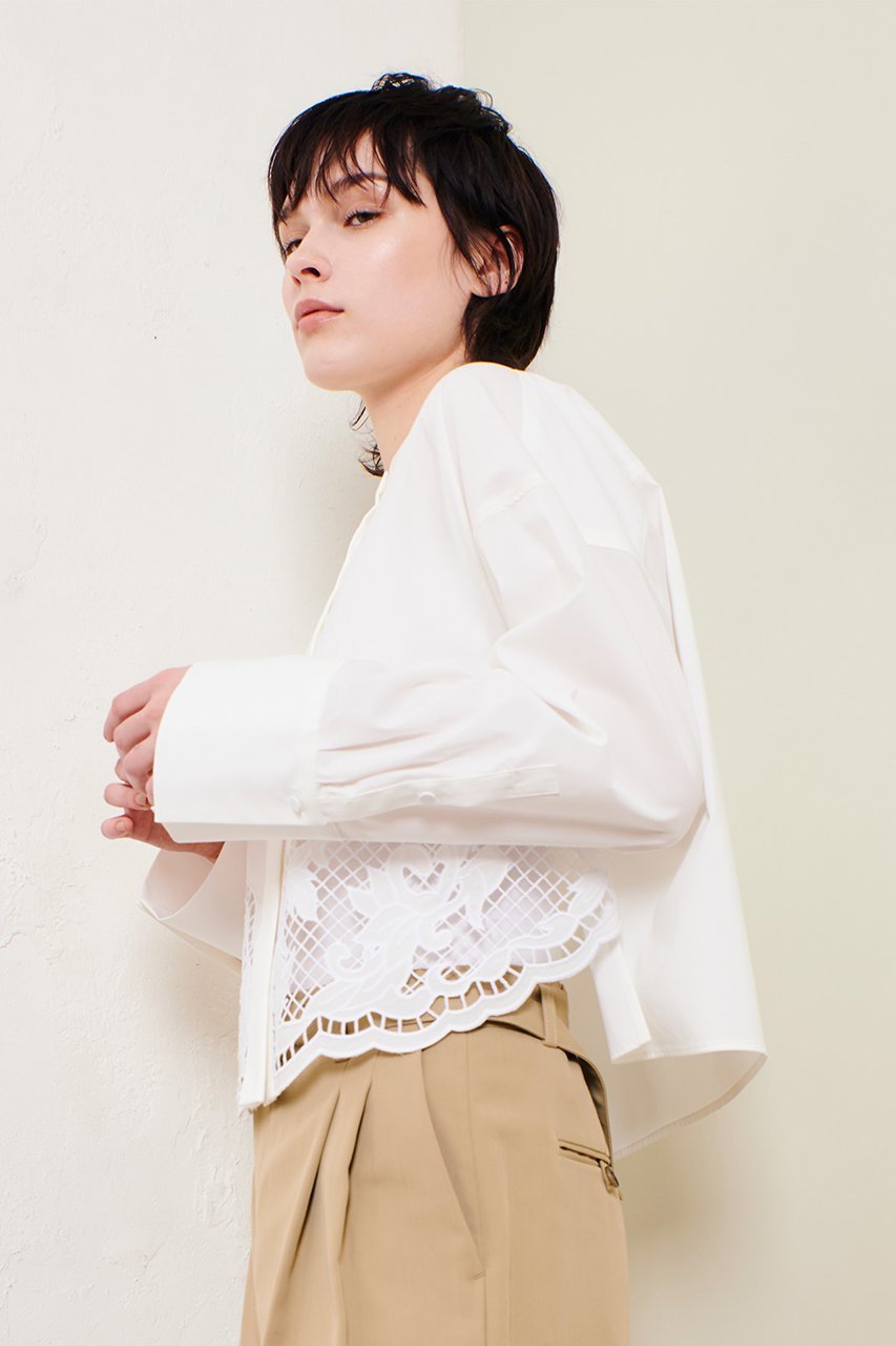 【アルアバイル/allureville】のエンブロイダリーポイントシャツ 人気、トレンドファッション・服の通販 founy(ファニー) 　ファッション　Fashion　レディースファッション　Fashion for Women　トップス・カットソー　Cut & Sew Tops　シャツ・ブラウス・オフィスカジュアル　Elegant Blouses & Button-Ups　おすすめ　Recommended / Our Picks　ショート　Short, Short Length　スポーティ　Sporty, Casual Athletic　スリーブ　Sleeve, Long Sleeve / Short Sleeve　トレンド　Trend, Trending Now　バランス　Balance, Style Balance　フロント　Front, Front Design　メッシュ　Mesh, Net Fabric　ロング　Long, Long-Length　ワイド　Wide, Wide Fit　other-7|ID: prp329100004372597 ipo3291000000032707837