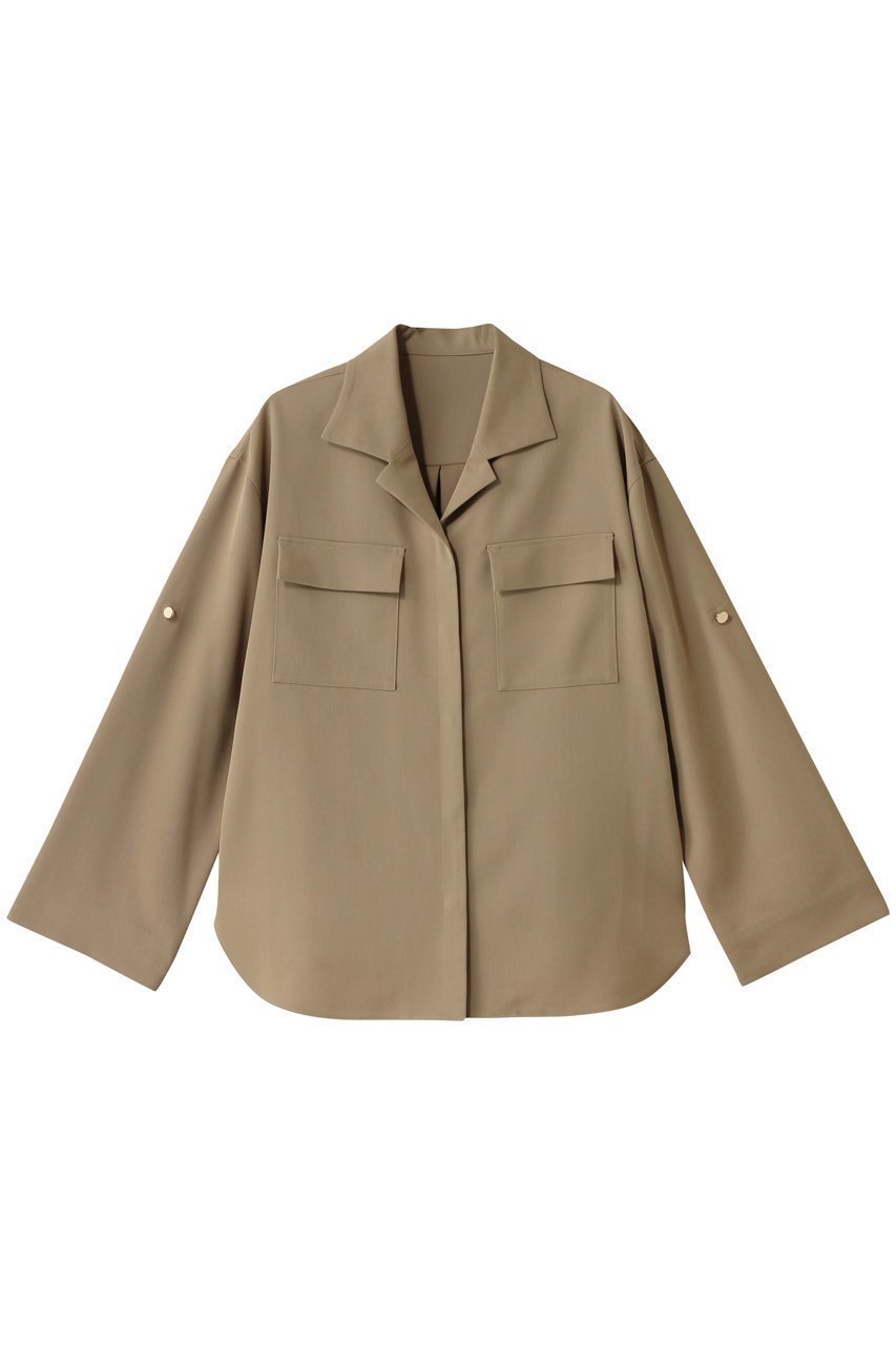 【アルアバイル/allureville】のカルゼターンバックシャツ インテリア・キッズ・メンズ・レディースファッション・服の通販 founy(ファニー) 　ファッション　Fashion　レディースファッション　WOMEN　トップス・カットソー　Tops/Tshirt　シャツ/ブラウス　Shirts/Blouses　バッグ　Bag　シンプル　Simple　スリーブ　Sleeve　ベーシック　Basic　ロング　Long　羽織　Haori　ベージュ|ID: prp329100004372599 ipo3291000000030840786