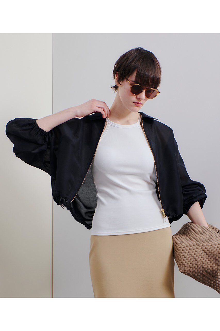 【アルアバイル/allureville】のオーガンジーステンカラーブルゾン 人気、トレンドファッション・服の通販 founy(ファニー) 　ファッション　Fashion　レディースファッション　Fashion for Women　アウター　Coat / Outerwear Collection　レディースジャケット・軽アウター　Jackets　ブルゾンジャケット・スポーティアウター　Blouson Jackets　ギャザー　Gathered, Ruffled　シアー　Sheer, See-Through　ジャケット　Jacket, Outerwear　スピンドル　Spindle, Drawcord　ブルゾン　Blouson, Bomber Jacket　エレガント 上品　Elegant　再入荷　Restock / Back in Stock　春　Spring　other-6|ID: prp329100004372601 ipo3291000000035054292