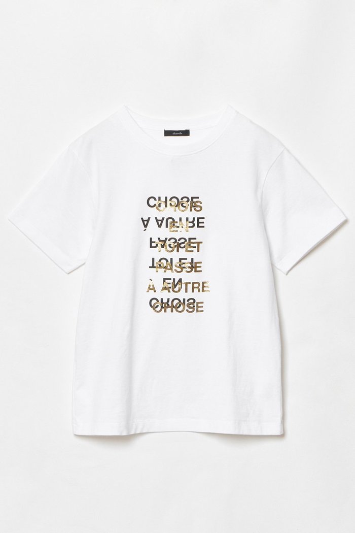 【アルアバイル/allureville】のメタリックレイヤードロゴTシャツ インテリア・キッズ・メンズ・レディースファッション・服の通販 founy(ファニー) https://founy.com/ ファッション Fashion レディースファッション WOMEN トップス・カットソー Tops/Tshirt シャツ/ブラウス Shirts/Blouses ロング / Tシャツ T-Shirts カットソー Cut and Sewn インナー Inner カーディガン Cardigan グラフィック Graphic サロペット Overalls ショート Short ジャケット Jacket スリーブ Sleeve プリント Print ラバー Rubber 人気 Popularity 定番 Standard |ID: prp329100004372603 ipo3291000000030558363