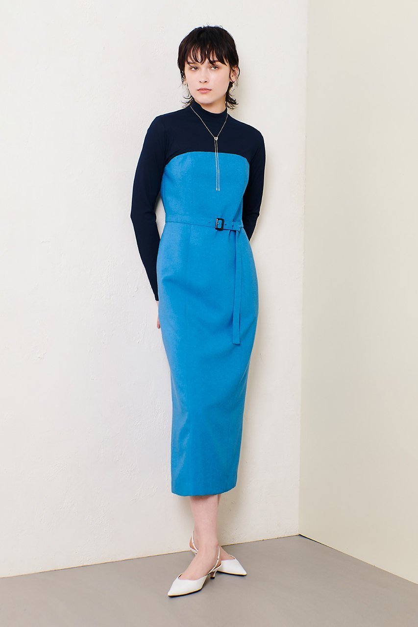 【アルアバイル/allureville】のスラブオックステレコドッキングワンピース 人気、トレンドファッション・服の通販 founy(ファニー) 　ファッション　Fashion　レディースファッション　Fashion for Women　ワンピース　Dresses　チュニック　Tunic Tops & Dresses　チュニック　Tunic, Long Top　ドッキング　Docking, Mixed Material　ハイネック　High Neck, Mock Neck　ロング　Long, Long-Length　エレガント 上品　Elegant　other-7|ID: prp329100004372604 ipo3291000000032866121