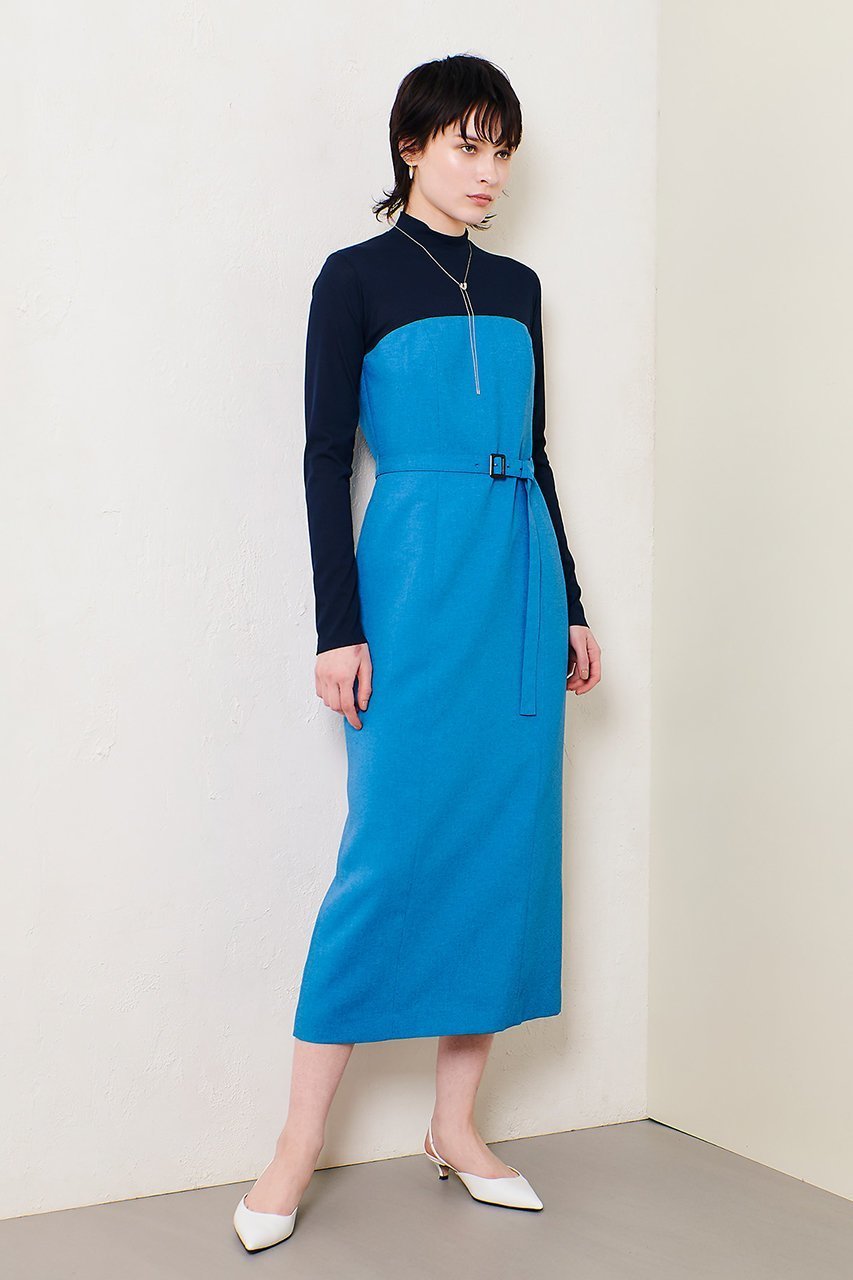 【アルアバイル/allureville】のスラブオックステレコドッキングワンピース 人気、トレンドファッション・服の通販 founy(ファニー) 　ファッション　Fashion　レディースファッション　Fashion for Women　ワンピース　Dresses　チュニック　Tunic Tops & Dresses　チュニック　Tunic, Long Top　ドッキング　Docking, Mixed Material　ハイネック　High Neck, Mock Neck　ロング　Long, Long-Length　エレガント 上品　Elegant　other-8|ID: prp329100004372604 ipo3291000000032866126