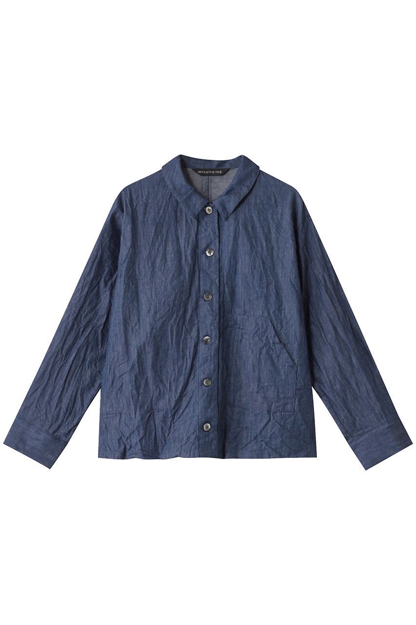 【ミズイロ インド/mizuiro ind】のdenim compact shirt シャツ 人気、トレンドファッション・服の通販 founy(ファニー) 　ファッション　Fashion　レディースファッション　WOMEN　トップス・カットソー　Tops/Tshirt　シャツ/ブラウス　Shirts/Blouses　ロング / Tシャツ　T-Shirts　2025年　2025　2025春夏・S/S　Ss,Spring/Summer,2025　コンパクト　Compact　スリーブ　Sleeve　デニム　Denim　フロント　Front　ポケット　Pocket　ロング　Long　ワッシャー　Washer　夏　Summer　春　Spring　S/S・春夏　Ss・Spring/Summer　 other-1|ID: prp329100004372609 ipo3291000000030558379