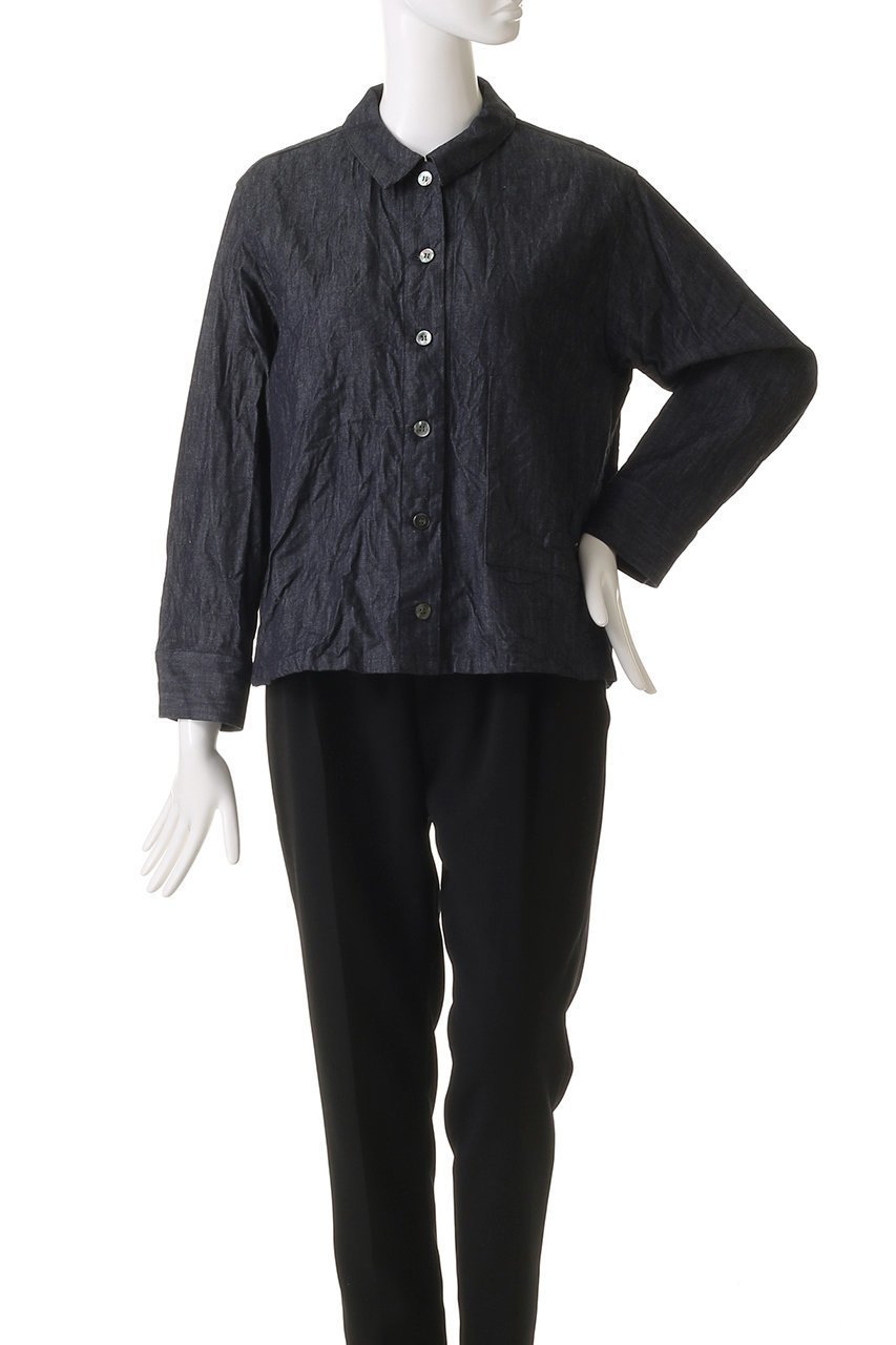 【ミズイロ インド/mizuiro ind】のdenim compact shirt シャツ 人気、トレンドファッション・服の通販 founy(ファニー) 　ファッション　Fashion　レディースファッション　Fashion for Women　トップス・カットソー　Cut & Sew Tops　シャツ・ブラウス・オフィスカジュアル　Elegant Blouses & Button-Ups　ロングTシャツ・Tシャツ　Longline T-Shirts & Tees　コンパクト　Compact, Small Size　スリーブ　Sleeve, Long Sleeve / Short Sleeve　デニム　Denim, Jeans Material　フロント　Front, Front Design　ポケット　Pocket, Pocket Detail　ロング　Long, Long-Length　ワッシャー　Washer, Crinkled Finish　other-2|ID: prp329100004372609 ipo3291000000032867768
