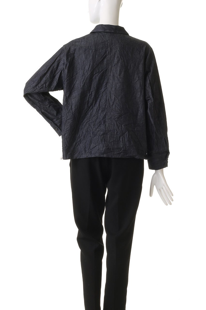 【ミズイロ インド/mizuiro ind】のdenim compact shirt シャツ 人気、トレンドファッション・服の通販 founy(ファニー) 　ファッション　Fashion　レディースファッション　Fashion for Women　トップス・カットソー　Cut & Sew Tops　シャツ・ブラウス・オフィスカジュアル　Elegant Blouses & Button-Ups　ロングTシャツ・Tシャツ　Longline T-Shirts & Tees　コンパクト　Compact, Small Size　スリーブ　Sleeve, Long Sleeve / Short Sleeve　デニム　Denim, Jeans Material　フロント　Front, Front Design　ポケット　Pocket, Pocket Detail　ロング　Long, Long-Length　ワッシャー　Washer, Crinkled Finish　other-4|ID: prp329100004372609 ipo3291000000032867782