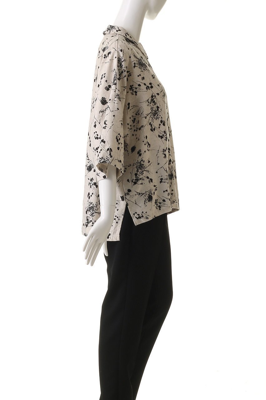 【ミズイロ インド/mizuiro ind】のrayon linen print wide shirt シャツ 人気、トレンドファッション・服の通販 founy(ファニー) 　ファッション　Fashion　レディースファッション　WOMEN　トップス・カットソー　Tops/Tshirt　シャツ/ブラウス　Shirts/Blouses　ショート　Short　スリーブ　Sleeve　フラワー　Flower　プリント　Print　モノトーン　Monotone　半袖　Short Sleeve　夏　Summer　春　Spring　S/S・春夏　Ss・Spring/Summer　other-3|ID: prp329100004372610 ipo3291000000031336968