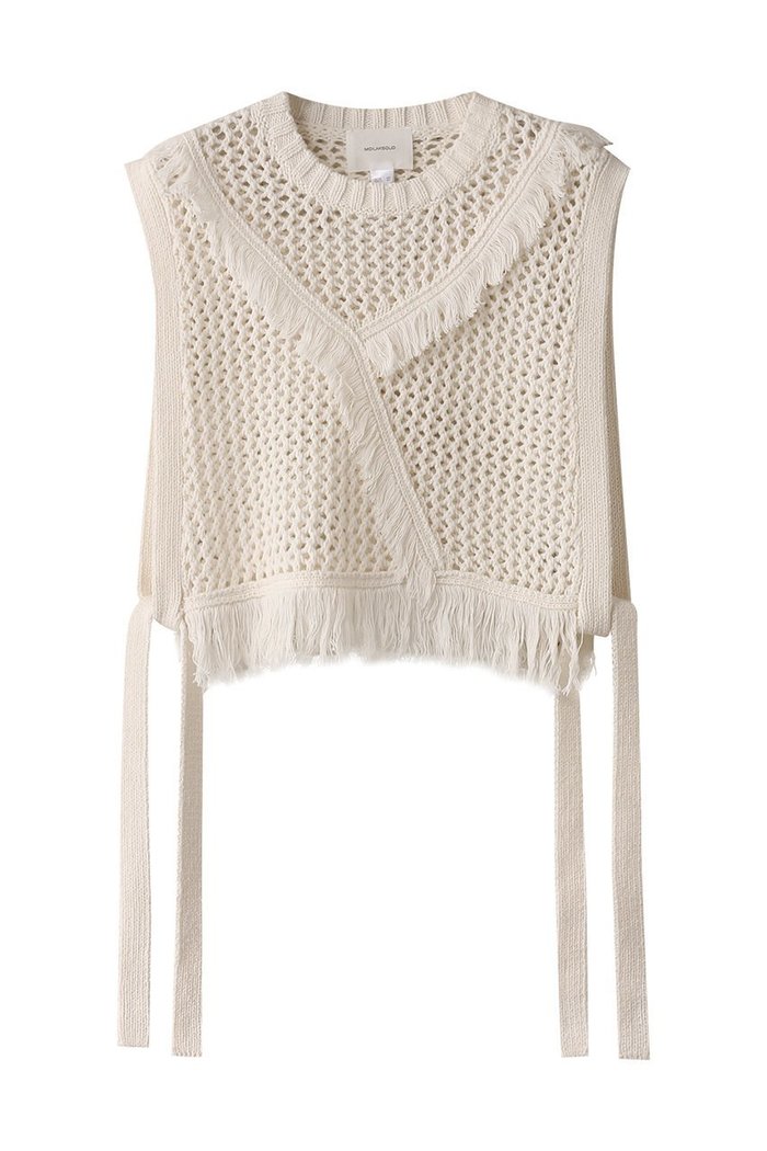 【ミディウミソリッド/MIDIUMISOLID】のside ribbon fringe mesh vest.S ベスト インテリア・キッズ・メンズ・レディースファッション・服の通販 founy(ファニー) https://founy.com/ ファッション Fashion レディースファッション WOMEN アウター Coat Outerwear ジャケット Jackets アシンメトリー Asymmetry ジャケット Jacket フリンジ Fringe ベスト Vest メッシュ Mesh |ID: prp329100004372622 ipo3291000000030558417
