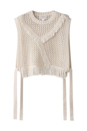 【ミディウミソリッド/MIDIUMISOLID】 side ribbon fringe mesh vest.S ベスト人気、トレンドファッション・服の通販 founy(ファニー) ファッション Fashion レディースファッション WOMEN アウター Coat Outerwear ジャケット Jackets 2025年 2025 2025春夏・S/S Ss,Spring/Summer,2025 アシンメトリー Asymmetry ジャケット Jacket フリンジ Fringe ベスト Vest メッシュ Mesh 夏 Summer 春 Spring S/S・春夏 Ss・Spring/Summer |ID:prp329100004372622