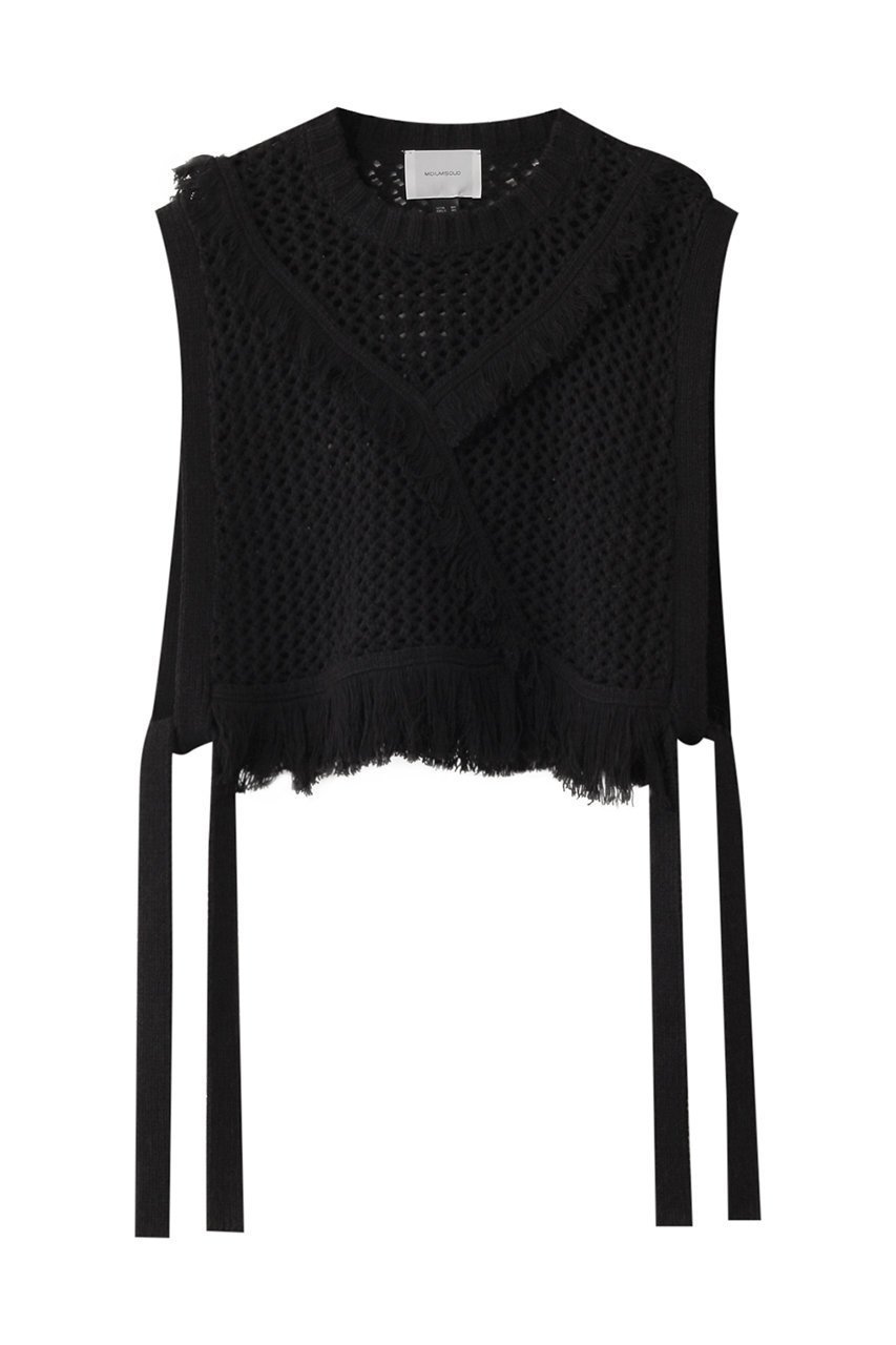 【ミディウミソリッド/MIDIUMISOLID】のside ribbon fringe mesh vest.S ベスト インテリア・キッズ・メンズ・レディースファッション・服の通販 founy(ファニー) 　ファッション　Fashion　レディースファッション　WOMEN　アウター　Coat Outerwear　ジャケット　Jackets　2025年　2025　2025春夏・S/S　Ss,Spring/Summer,2025　アシンメトリー　Asymmetry　ジャケット　Jacket　フリンジ　Fringe　ベスト　Vest　メッシュ　Mesh　夏　Summer　春　Spring　S/S・春夏　Ss・Spring/Summer　black|ID: prp329100004372622 ipo3291000000030558420