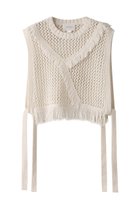 【ミディウミソリッド/MIDIUMISOLID】のside ribbon fringe mesh vest.S ベスト ivory|ID: prp329100004372622 ipo3291000000032912685