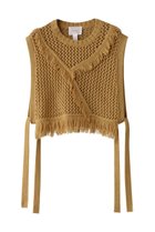 【ミディウミソリッド/MIDIUMISOLID】のside ribbon fringe mesh vest.S ベスト beige|ID: prp329100004372622 ipo3291000000032912690