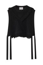 【ミディウミソリッド/MIDIUMISOLID】のside ribbon fringe mesh vest.S ベスト black|ID: prp329100004372622 ipo3291000000032912698