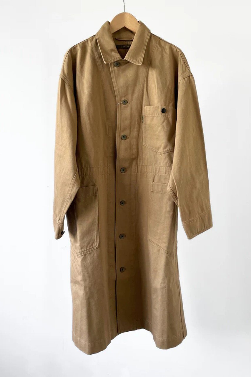 【レリル/lelill】のTHE WORK COAT インテリア・キッズ・メンズ・レディースファッション・服の通販 founy(ファニー) 　ファッション　Fashion　レディースファッション　WOMEN　アウター　Coat Outerwear　コート　Coats　サテン　Satin　スリット　Slit　パッチ　Patch　ポケット　Pocket　ロング　Long　ワーク　Work　NEW・新作・新着・新入荷　New Arrivals　ベージュ|ID: prp329100004372627 ipo3291000000030558437