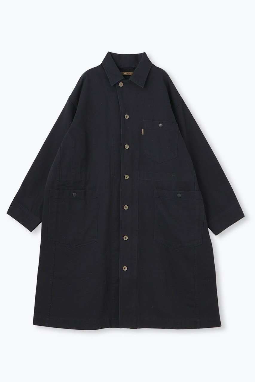 【レリル/lelill】のTHE WORK COAT インテリア・キッズ・メンズ・レディースファッション・服の通販 founy(ファニー) 　ファッション　Fashion　レディースファッション　Fashion for Women　アウター　Coat / Outerwear Collection　コート・ロングコート・ピーコート　Long Coats, Peacoats & More　サテン　Satin, Glossy Fabric　スリット　Slit, Slit Detail　パッチ　Patch, Appliqué　ポケット　Pocket, Pocket Detail　ロング　Long, Long-Length　ワーク　Workwear, Utility Style　ネイビー|ID: prp329100004372627 ipo3291000000032932552