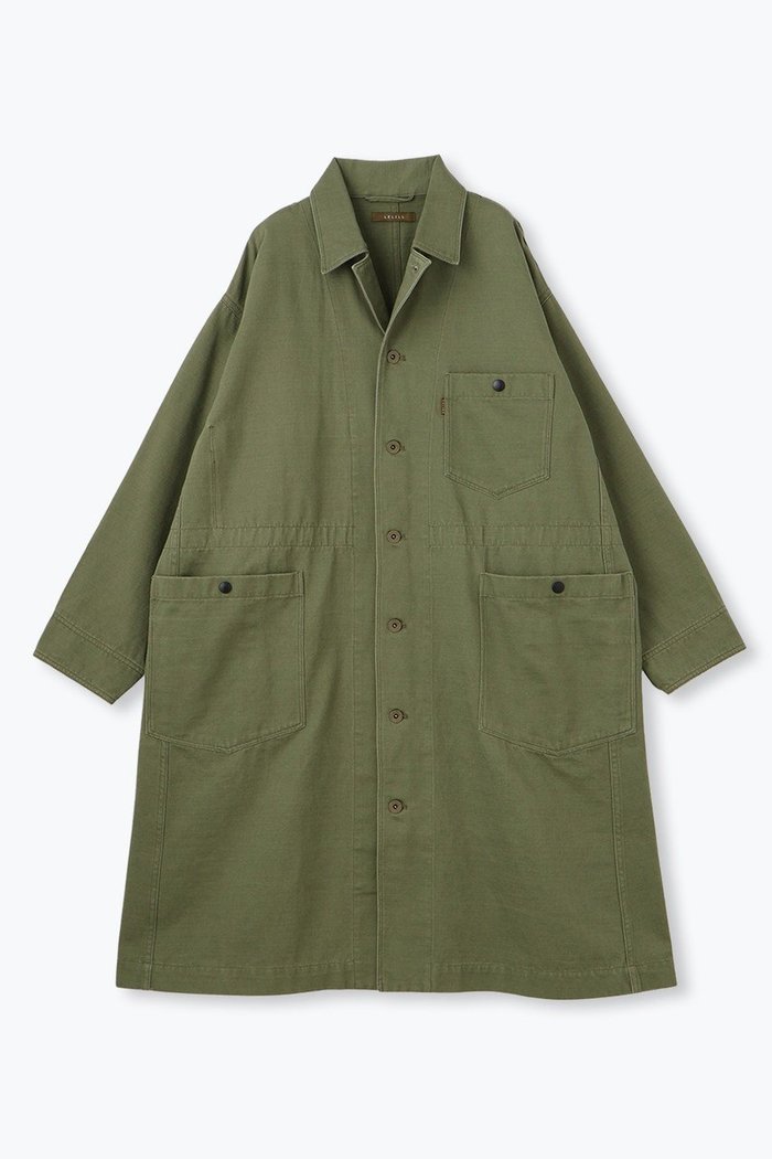 【レリル/lelill】のTHE WORK COAT インテリア・キッズ・メンズ・レディースファッション・服の通販 founy(ファニー) https://founy.com/ ファッション Fashion レディースファッション Fashion for Women アウター Coat / Outerwear Collection コート・ロングコート・ピーコート Long Coats, Peacoats & More サテン Satin, Glossy Fabric スリット Slit, Slit Detail パッチ Patch, Appliqué ポケット Pocket, Pocket Detail ロング Long, Long-Length ワーク Workwear, Utility Style |ID: prp329100004372627 ipo3291000000035489829